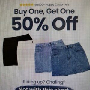 Bloomy Skort - Size L - Light Denim and Dark Denim,